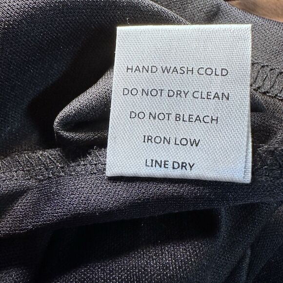 Sweet Rain Blouse Womens sz S Black Sheer Mesh Long Sleeve Floral Embroidery EUC - Picture 7 of 7